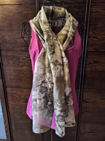 Abstract Floral Print Long Scarf — pre-loved on Thrifted.mt