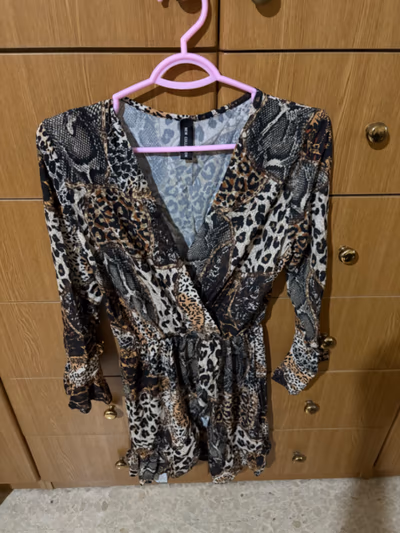 Animal Print Wrap Mini Dress — pre-loved on Thrifted.mt