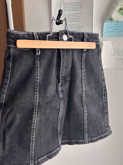 Black Denim Mini Skirt by Bershka — pre-loved on Thrifted.mt