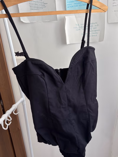 Zara black corset bodysuit by Zara — pre-loved on Thrifted.mt