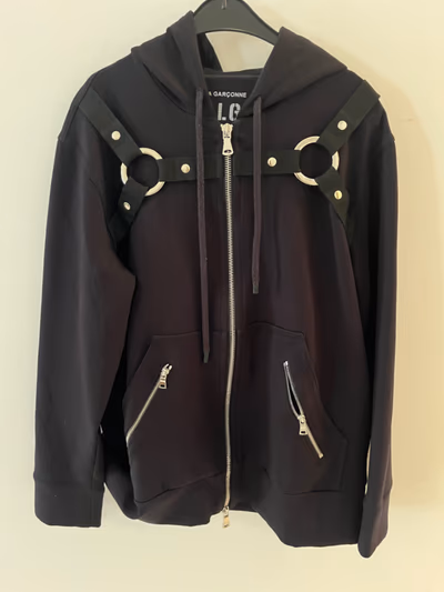 Black Harness Detail Zip Hoodie by À la Garçonne — pre-loved on Thrifted.mt