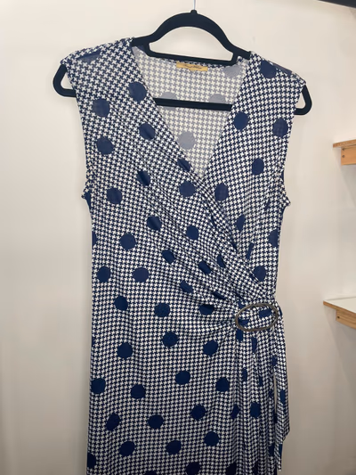 Polka Houndstooth Wrap Dress — pre-loved on Thrifted.mt