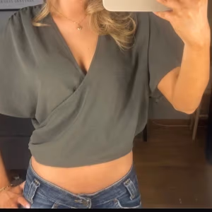 Zara Khaki Wrap Top by Zara — pre-loved on Thrifted.mt