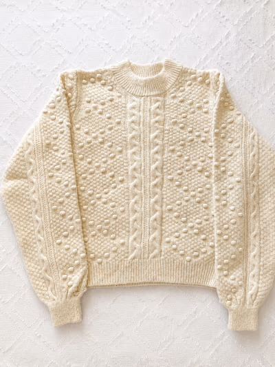 Cream textured bobble knit jumper by LCW Casual — pre-loved on Thrifted.mt