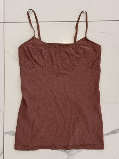 Ribbed camisole with floral detail corset style — pre-loved on Thrifted.mt