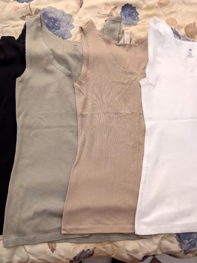 H&M Set of Four Vest Cotton Long Tops Size M by H&M — pre-loved on Thrifted.mt