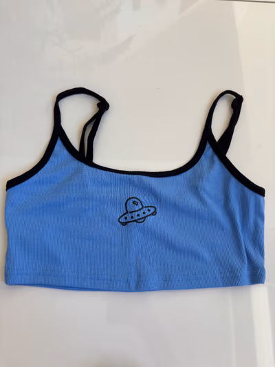 Blue Ribbed Crop Top by DAZY — pre-loved on Thrifted.mt
