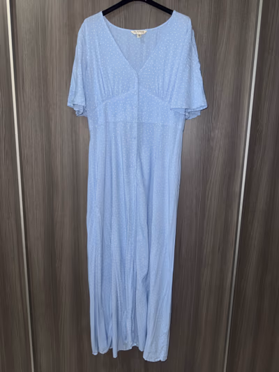 Light Blue Polka Dot Dress by Miss Selfridge — pre-loved on Thrifted.mt