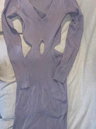 Lilac ribbed cut-out dress by Tally Weijl — pre-loved on Thrifted.mt