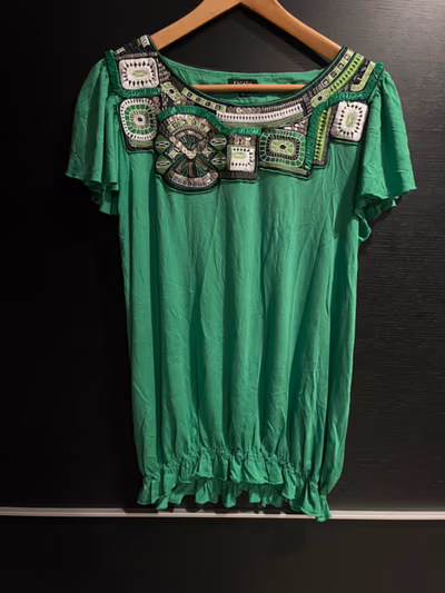 Escada Sport Embellished Green Top by Escada Sport — pre-loved on Thrifted.mt