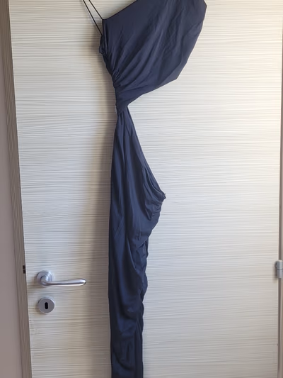 Black Ruched One-Shoulder Dress by Zara — pre-loved on Thrifted.mt