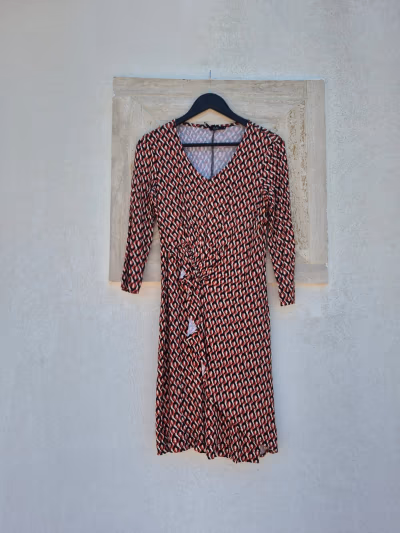 Geometric Print Ruched Midi Dress by OVS — pre-loved on Thrifted.mt