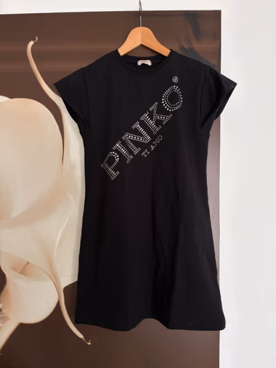 Pinko Embellished Logo T-Shirt Dress by Pinko — pre-loved on Thrifted.mt