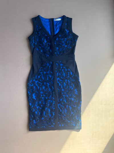 Emamoda Paris black lace blue dress by Emamoda — pre-loved on Thrifted.mt