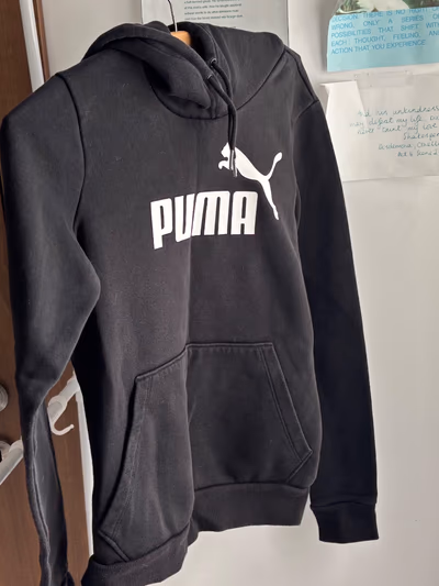 Black Puma Logo Hoodie by Puma — pre-loved on Thrifted.mt