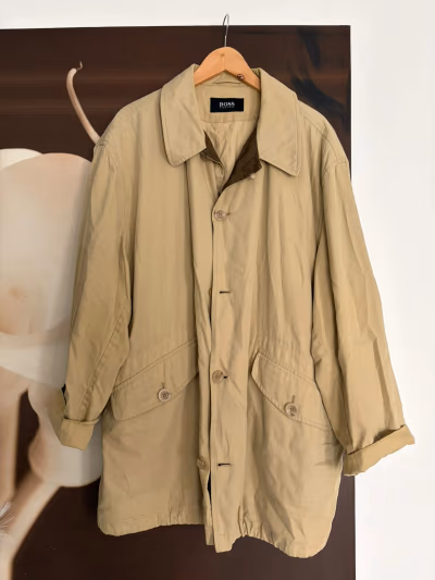 Linen Beige Button Front Field Jacket by BOSS — pre-loved on Thrifted.mt