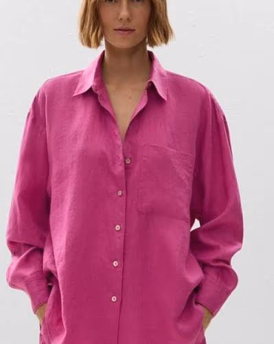 OYSHO Vibrant Pink Linen Shirt by Oysho — pre-loved on Thrifted.mt