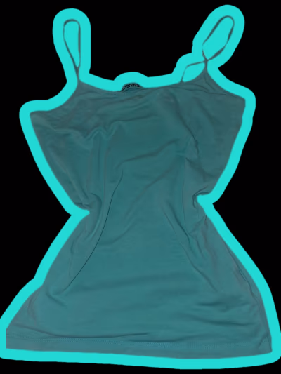 100% Cotton - 2000s Terranova Turquoise/ Blue Tank Top by Terranova — pre-loved on Thrifted.mt