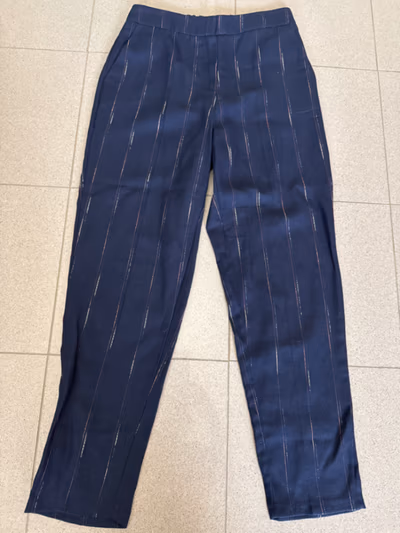 Navy Blue Pinstripe Trousers — pre-loved on Thrifted.mt