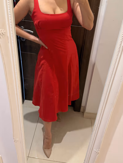Red Mango Midi Dress by Mango — pre-loved on Thrifted.mt