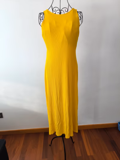 Yellow Ribbed Maxi Dress by H&M — pre-loved on Thrifted.mt