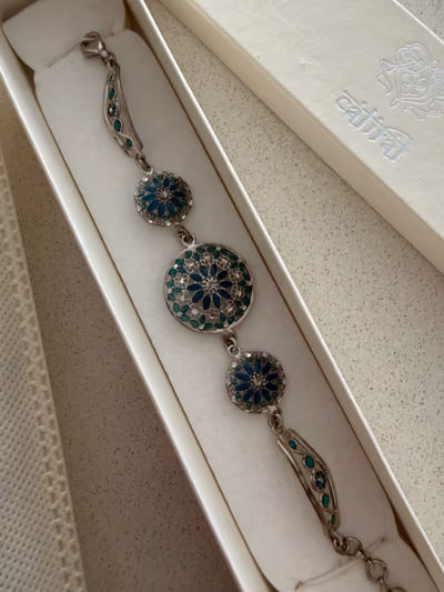 Califa Sterling Silver Enamel Bracelet by Califa — pre-loved on Thrifted.mt