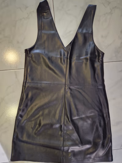 Black Faux Leather Dress by Mango — pre-loved on Thrifted.mt