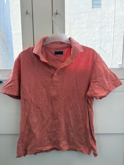 Red White Patterned Polo Shirt by Gagliardi — pre-loved on Thrifted.mt
