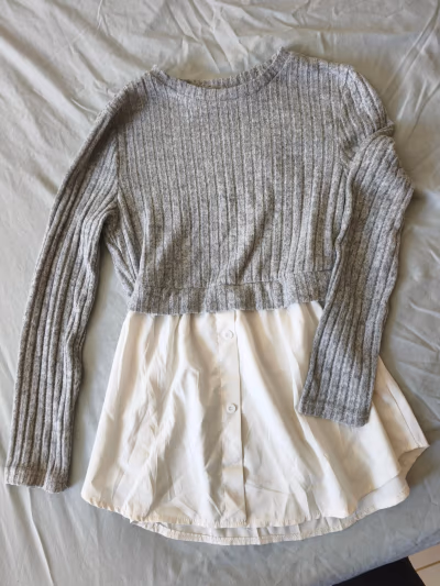 Layered Knit Shirt Top by SHEIN — pre-loved on Thrifted.mt