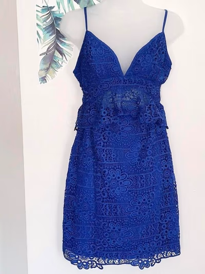 Guess Blue Lace Mini Dress by Guess — pre-loved on Thrifted.mt