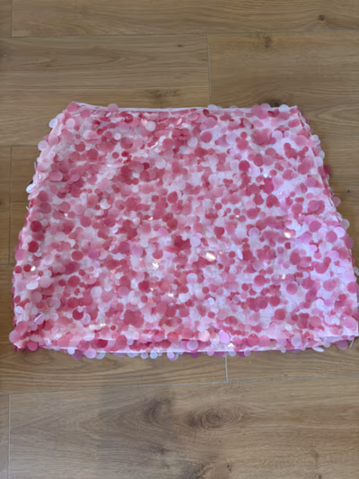 Pink Sequin Mini Skirt by Shein — pre-loved on Thrifted.mt
