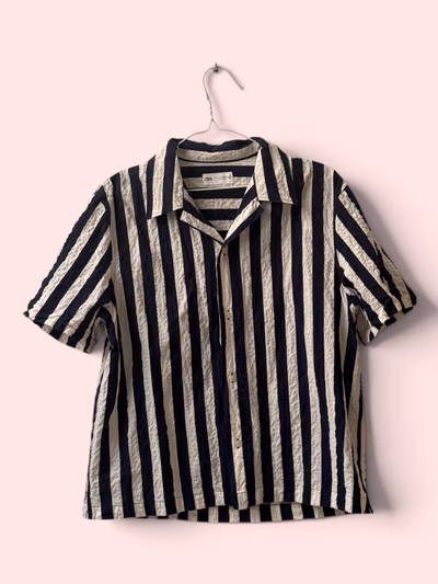 Zara Striped Short Sleeve Shirt by Zara — pre-loved on Thrifted.mt