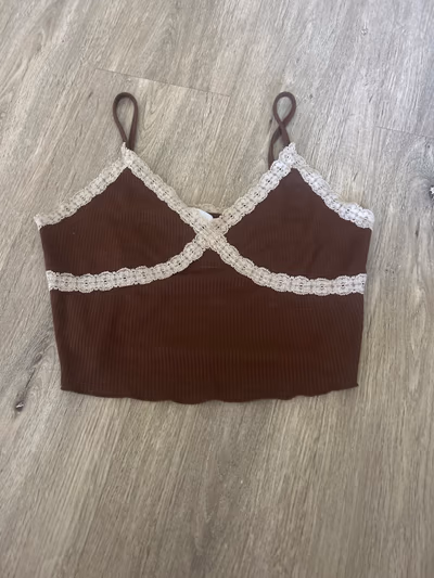 Brown Lace Trim Camisole Top — pre-loved on Thrifted.mt