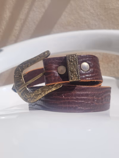 Brown Genuine Leather Belt — pre-loved on Thrifted.mt