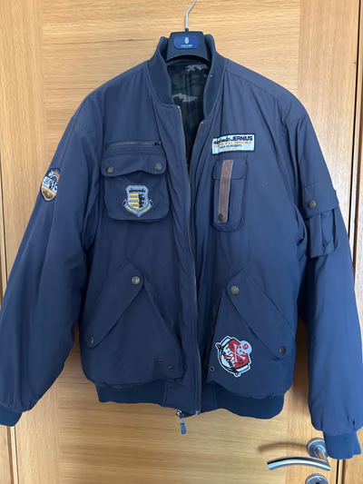 Akademiks- Jeanius bomber jacket 2000s by Akademiks — pre-loved on Thrifted.mt