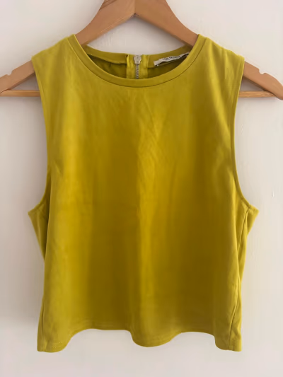 Lime Green Faux Suede Top