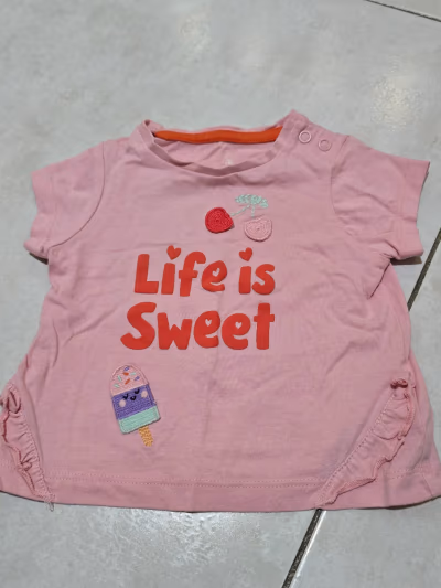 Pink Life is Sweet T-Shirt by Mothercare  — pre-loved on Thrifted.mt