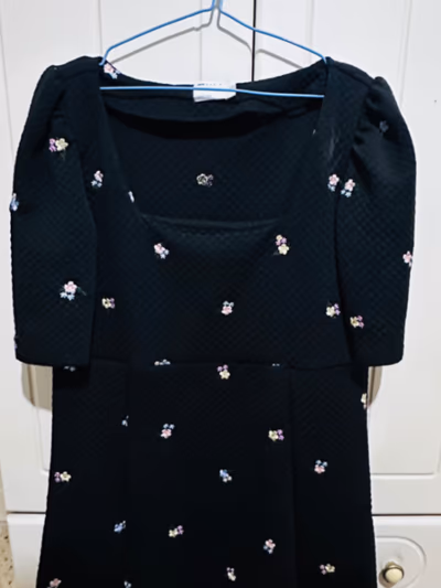 Black Floral Embroidered Mini Dress by Asos — pre-loved on Thrifted.mt