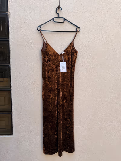 Monki Brown Velvet Midi Dress by Monki — pre-loved on Thrifted.mt