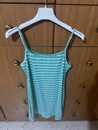 Green white striped cami dress — pre-loved on Thrifted.mt