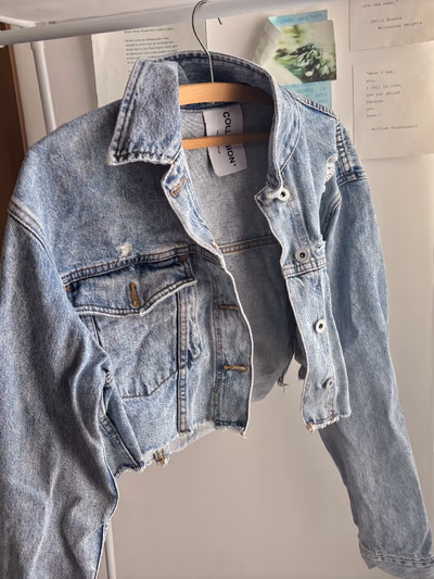 Collusion cropped denim jacket by Collusion — pre-loved on Thrifted.mt