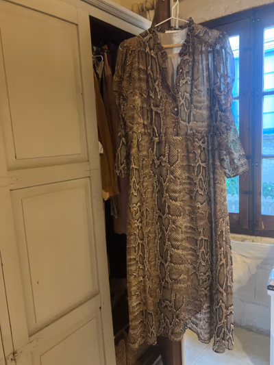 Snake Print Ruffle Midi Dress — pre-loved on Thrifted.mt