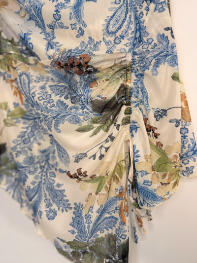 Rita Ora x Primark Floral Mesh Strapless Top with Ruched Detail — pre-loved on Thrifted.mt