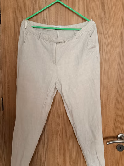 Beige linen tailored trousers by Alice Bizous — pre-loved on Thrifted.mt