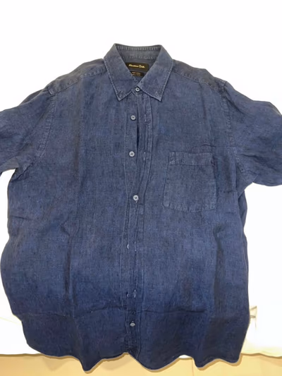 Massimo Dutti blue linen shirt by Massimo Dutti — pre-loved on Thrifted.mt