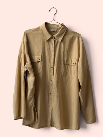 Beige button-up utility shirt by Grandiosa — pre-loved on Thrifted.mt
