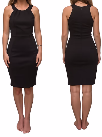 Black sleeveless knee-length dress — pre-loved on Thrifted.mt