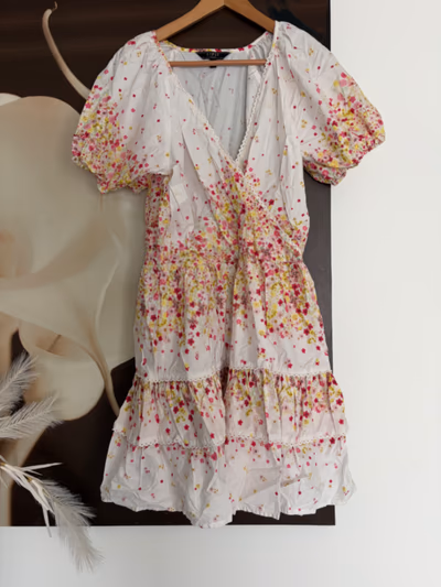 Lipsy London Floral Wrap Dress by LIPSY LONDON — pre-loved on Thrifted.mt