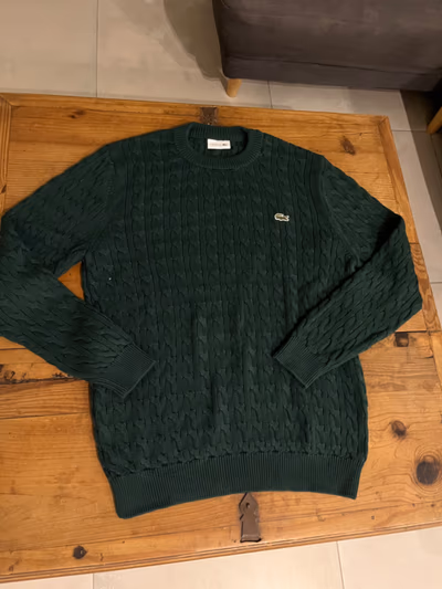 Lacoste green cable knit sweater by Lacoste — pre-loved on Thrifted.mt