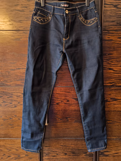 Dark blue denim jeans by ADB — pre-loved on Thrifted.mt